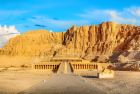 Queen Hatshepsut’s Temple surrounded by winter sunlight on Christmas Nile Cruise